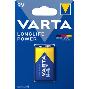 Varta Batterien Longlife Power 4922, Alkaline, 9V, 10 Jahre lagerfähig, E-Block / 6LR61, 1 Stück
