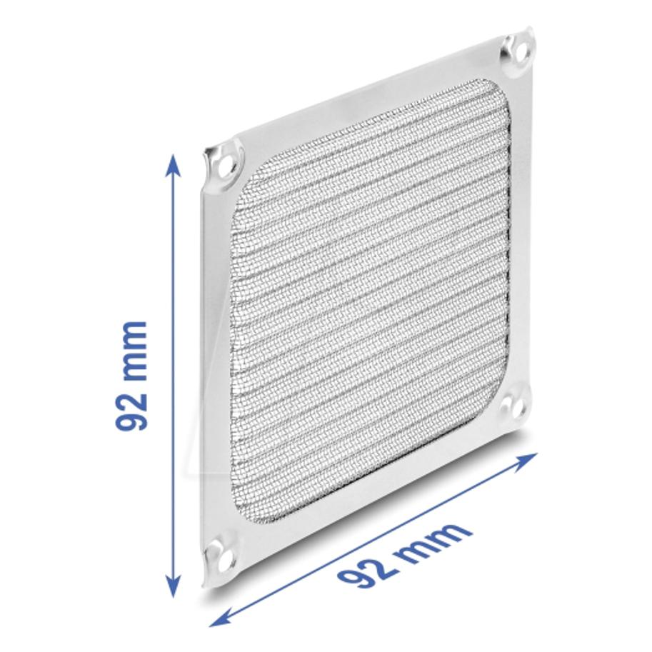 Delock Lüftergitter 92 x 92 mm Aluminium Lüfter Staubfilte (67457)