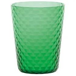 Zafferano 6er-Set Trinkgläser aus der Isolano-Kollektion, mundgeblasenes Glas in Grün mit Diamanteffekt, hochwertige Verarbeitung