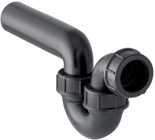 Geberit Rohrbogengeruchsverschluss 152046161 DN 56/56, Einlauf/Abgang horizontal, PE-HD, schwarz
