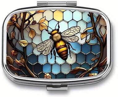 Uplift Essentials Compact Metal Travel Pill Case Portable Daily Medication & Jewelry Organizer bird