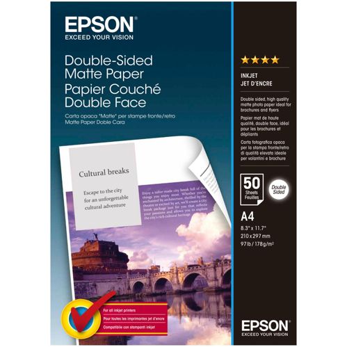Epson Double Side Matte Paper A 4, 50 Blatt, 178 g S 041569