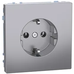 Merten MEG2301-6036 SCHUKO-Steckdose, Steckklemmen, Edelstahl, System Design MEG23016036