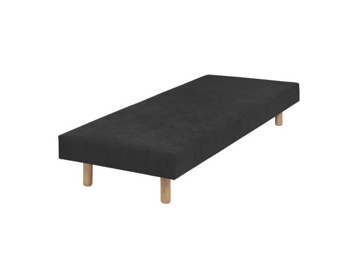 Sommier tapissier bois massif noir 70x190 cm