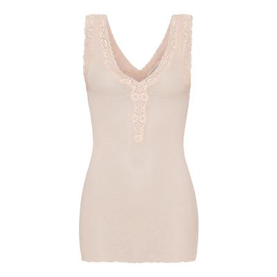 Funktionstop SEAMLESS BASIC "Seamless Basic Top Cotton Lacey", Damen, Gr. S/M, beige (rosie beige), Obermaterial: 100% Baumwolle, Tops