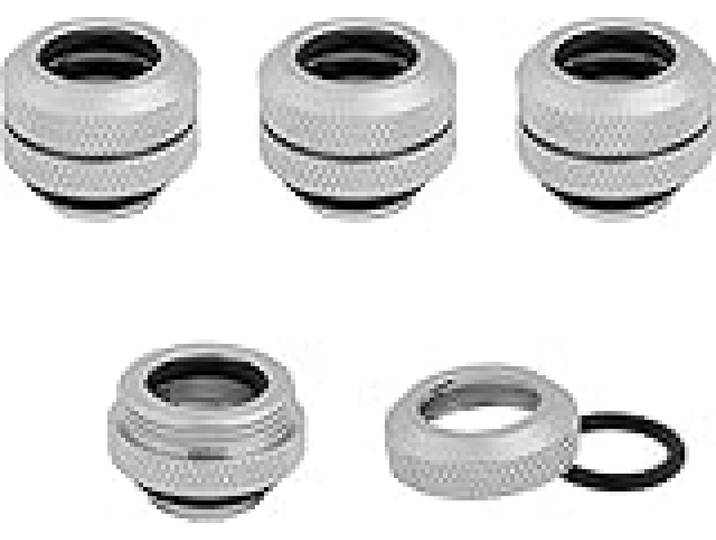 Corsair Hydro X Series, XF Hardline, Lot de quatre, embouts OD de 12 mm (G1/4 BSPP Filetage du Port, Finition de Haute Qualité, à Torique Double, Compatibilité avec d’adaptateurs Hydro X) Chrome