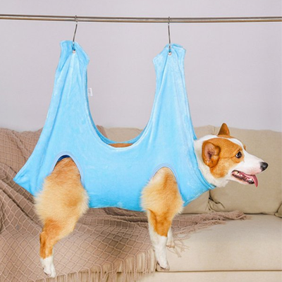 PetsAreLife Dog Restraint Sling Grooming Hammock Gray L