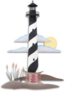 T.i./New Metal Design Cape Hatteras Lighthouse Wall Sculpture White , White