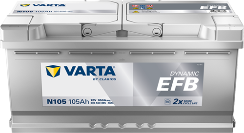 Varta Starterbatterie Dynamic Efb 12 V, 105 Ah, 950 A 605500095k262 12v 68ah 950a