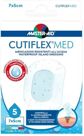 Master-Aid Master Aid Cutiflex  Med Waterproof Island Dressing 7x5cm