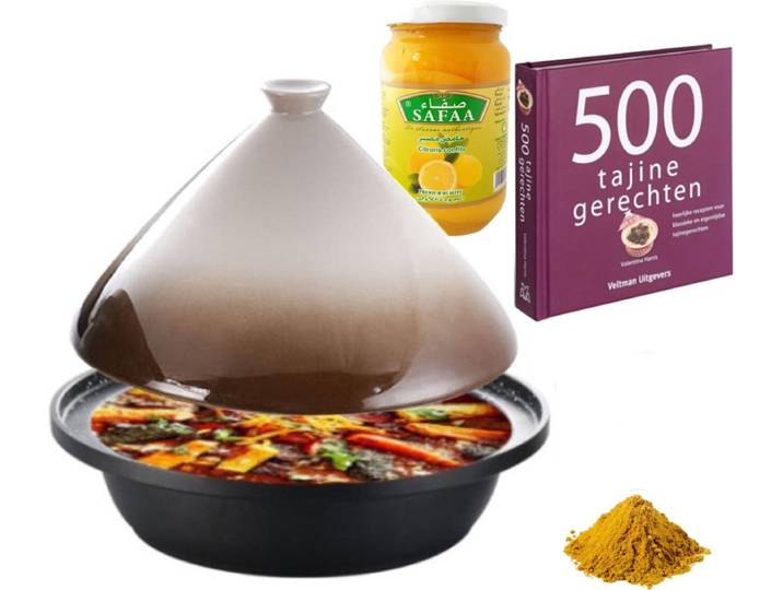 Cuilina tajine pakket -kookboek-kruiden-ingelegde citroenen - cadeau pakket