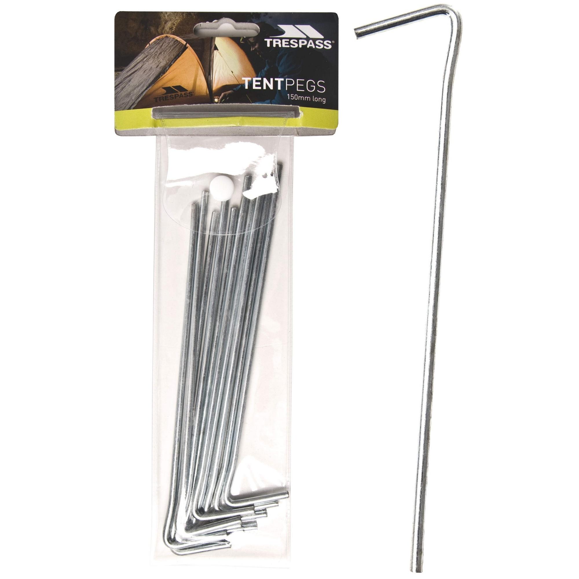 Trespass Axion stalen tentharing (Pakket van 10) (Zilver)