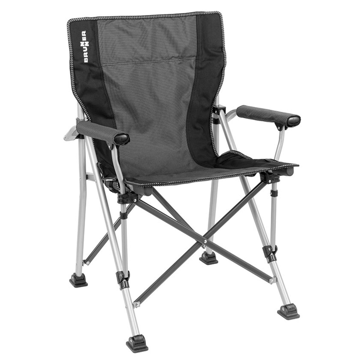 Brunner Klapstoel Raptor - Zwart/Grijs - Opvouwbare Campingstoel met Stalen Frame
