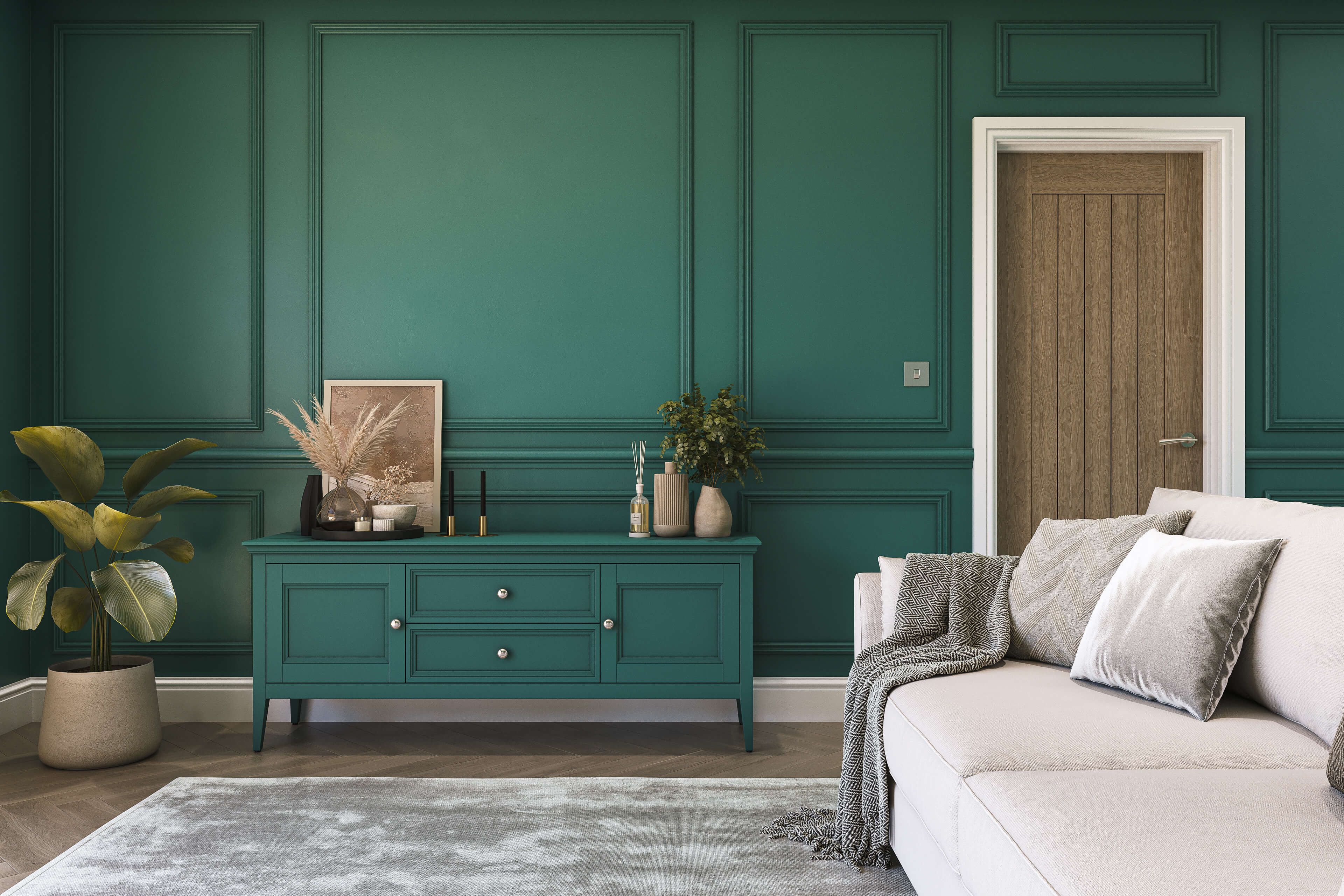 Hemway Chalk Paint   Forest Green   Shabby Chic   Furniture   Chalky Matt Finish - Forest Green - 1L