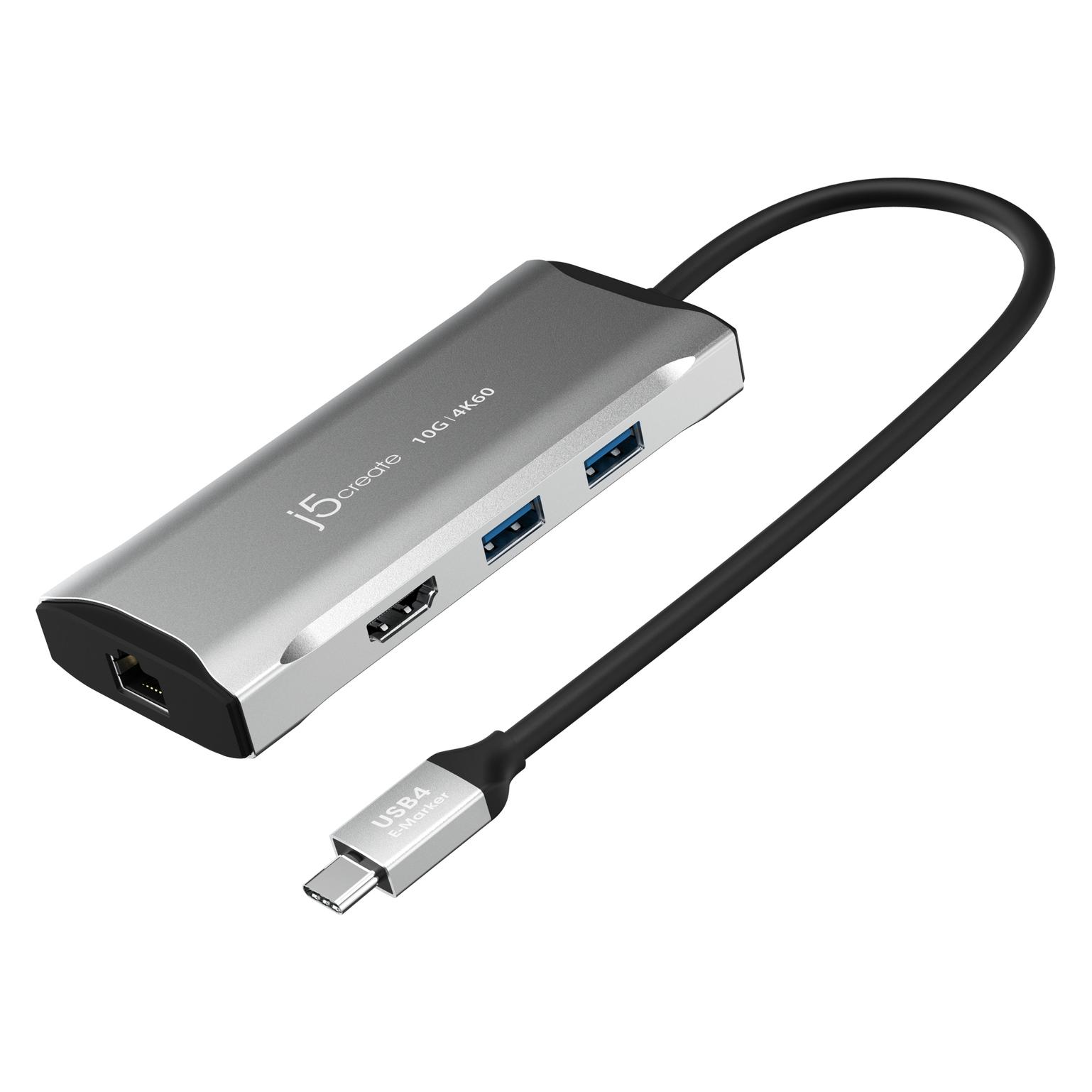 j5Create JCD392 4K60 Elite USB-C 10Gbps Travel Dock, Space Grey (USB-C) (JCD392-N)