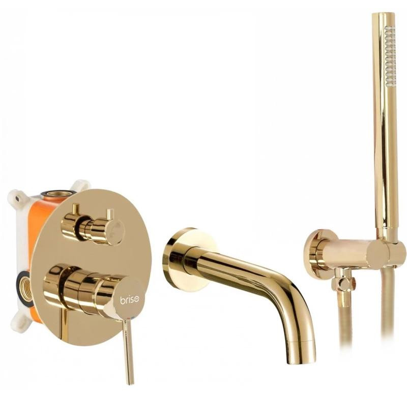 BRISO Luxe gouden wanddouche van messing