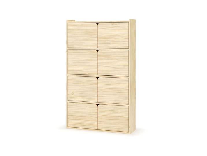 Bibliothèque étagère 8 portes bois massif