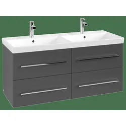 Villeroy & Boch Avento Waschtischunterschrank, 4 Auszüge, 1180x514x484mm, Griff chrom Glanz, A89300VR, Farbe: Graphite