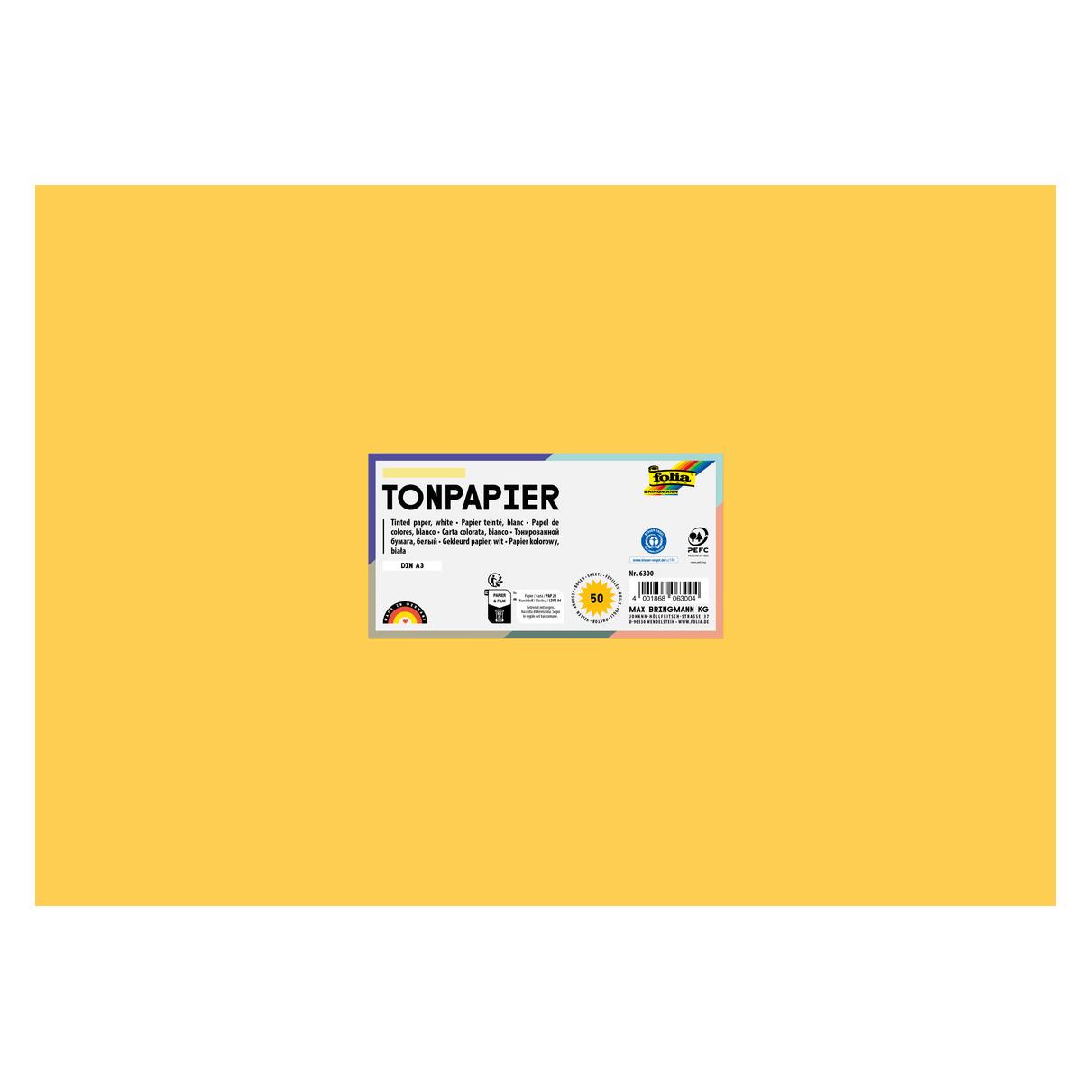 Folia Zeichenpapier farbig Format A3 (A3, 50 Blätter, 130 g/m²) (6365)