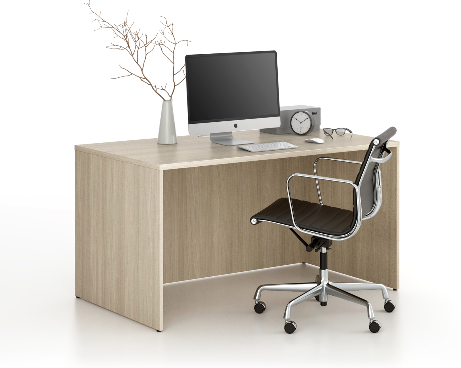 B2B Partner Büroschreibtisch FRAME, 140x80 cm, Eiche natur