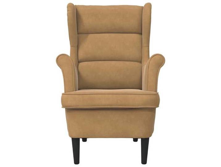 Chaise simple - Brun - Fauteuil SALON - marron velours 74x84x100 cm F8619