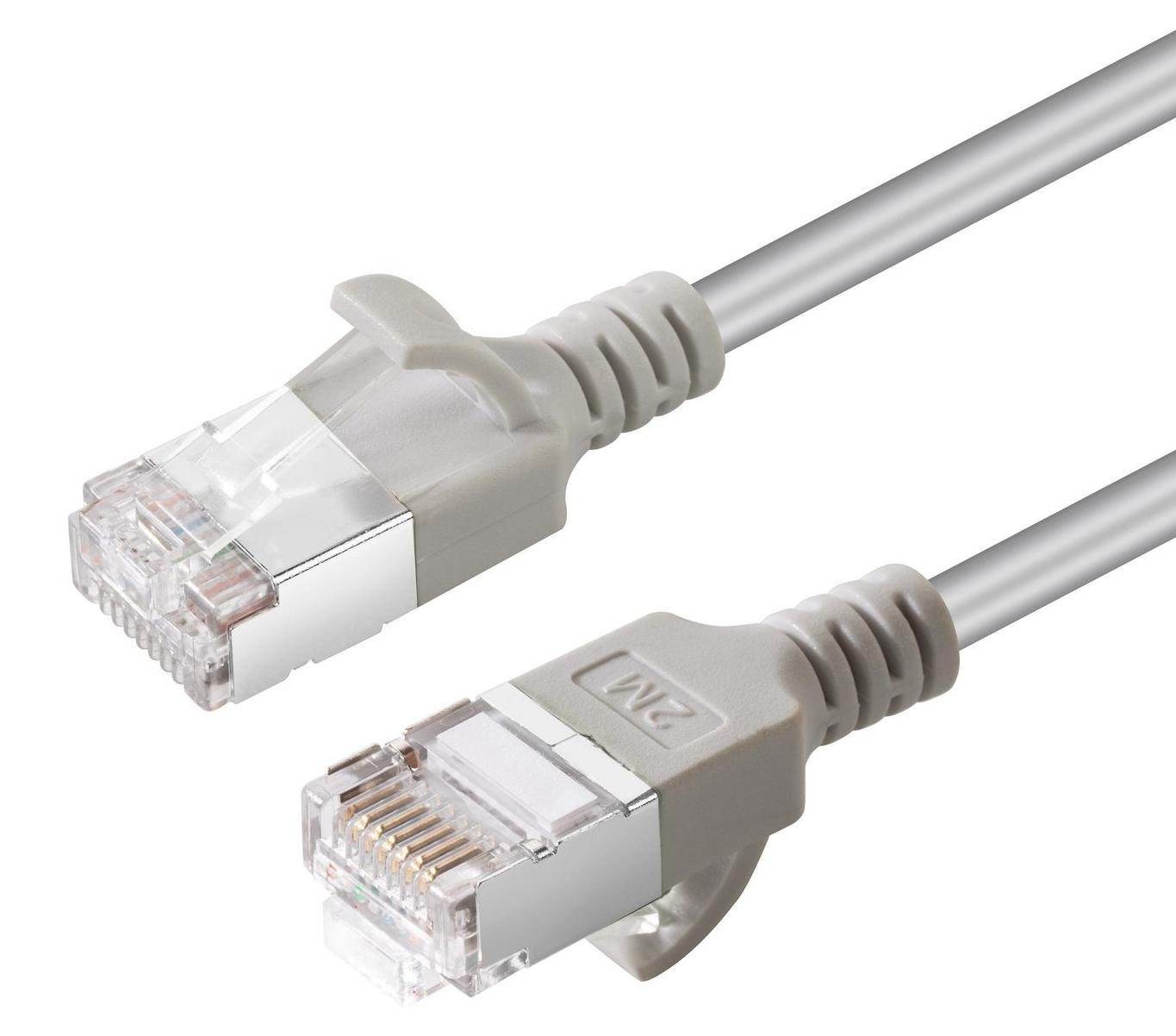 MicroConnect V-FTP6A10-SLIM Cat6a U/FTP STP netwerkkabel, 10 meter, grijs
