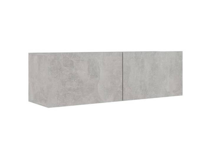 GKK - Ensemble de meuble TV suspendu 2 pcs - design moderne - Gris béton Bois d'ingénierie @465