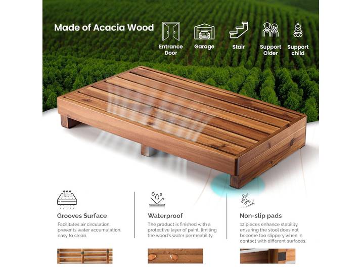 Tabouret à une marche, tabourets d'appoint en bois pour lit, pour adultes, enfants, chambre, salle de bain, cuisine, jardin