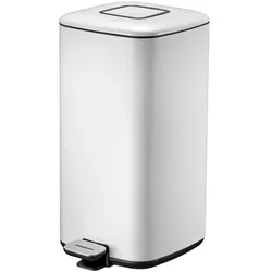 Treteimer EKO Step Bin Regent weiß 20 L quadratischer Abfalleimer, aus pulverbeschichtetem Stahl
