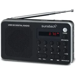 Sunstech Portable digital AM/FM radio silver (AM, FM, PLL), Radio, Silber, Schwarz
