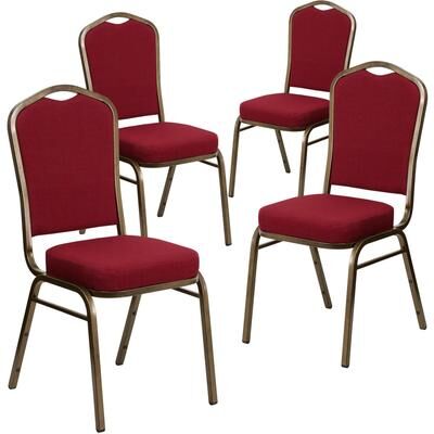 Lancaster Home "4 Pack Crown Back Stacking Banquet Chair - 20.25""D x 17.25""W x 38""H"