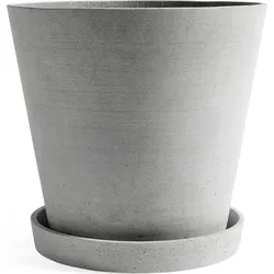 Hay Blumentopf 34 cm grau mit Untersetzer