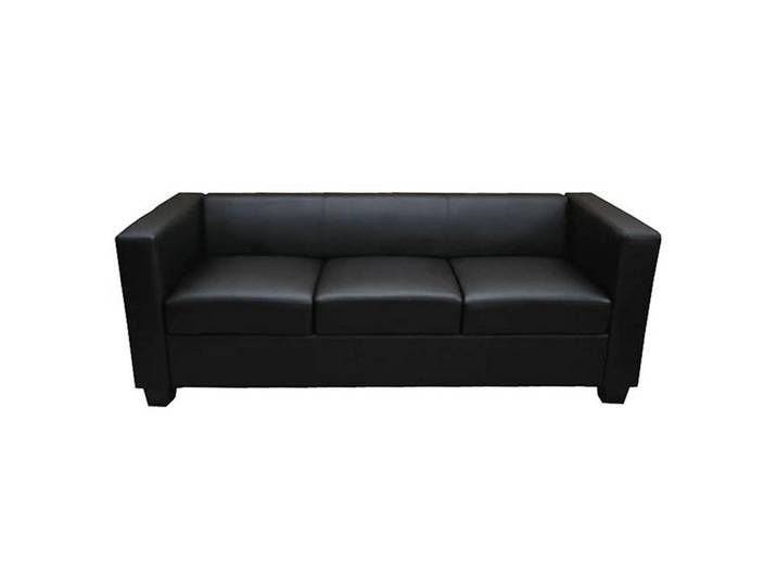 MCW 3ER Sofa Schwarz, 191x70x75 cm, Wohnzimmer, Sofas & Couches, Sofas, 3-Sitzer Sofas