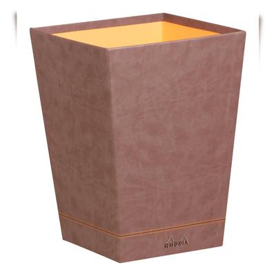 Rhodiarama Papierkorb aus Kunstleder, 27x27x32cm - Schokoladenbraun 318823C