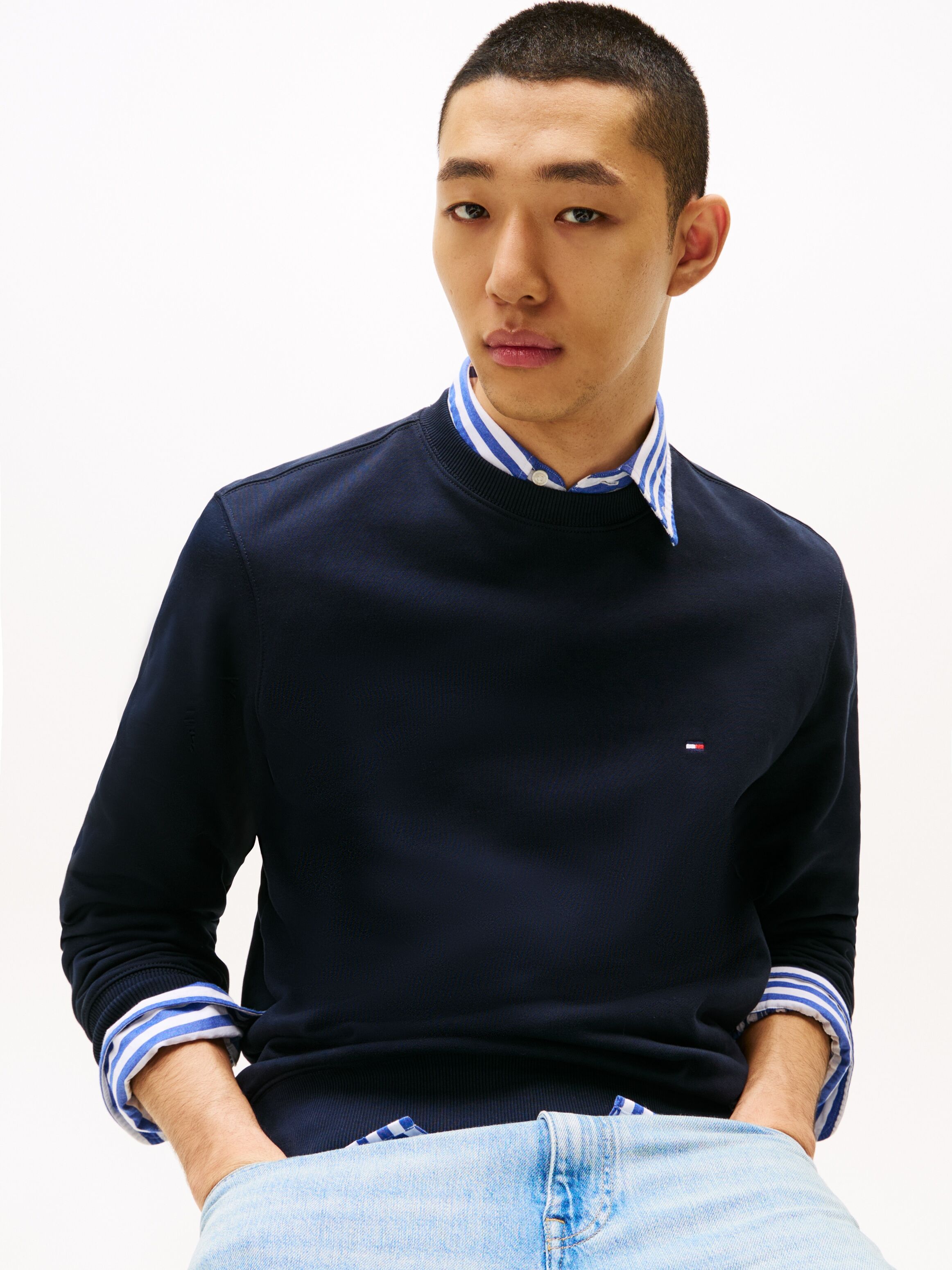 Tommy Hilfiger "ESSENTIAL TERRY CREWNECK" desert sky S