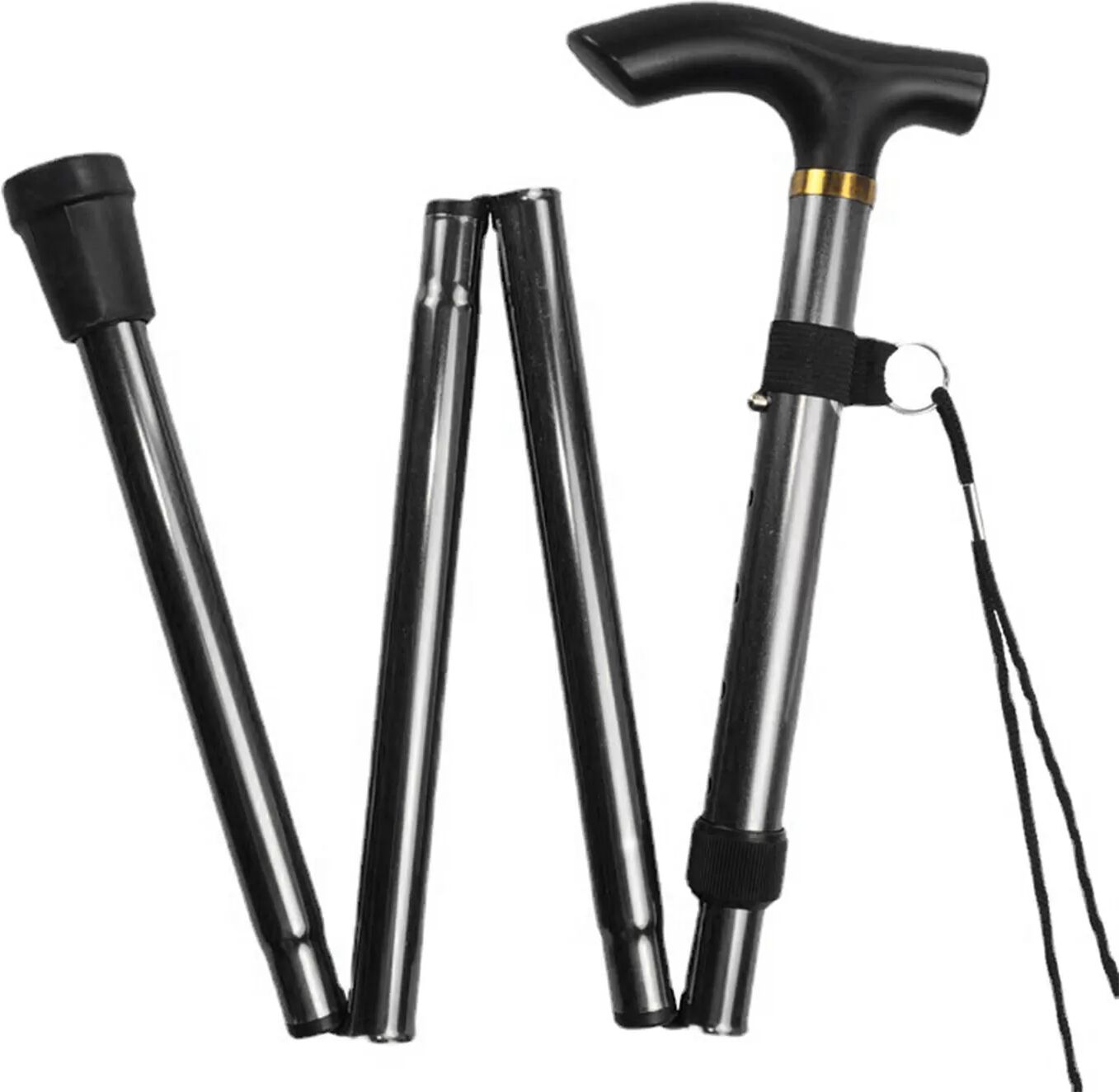 INF Bâtons de randonnée pliables pour la randonnée Le noir