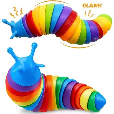 Uplifted Finds Fidget Slug Toy 3D Colorful 18cm Sensory Decompression Caterpillar 2 Pcs