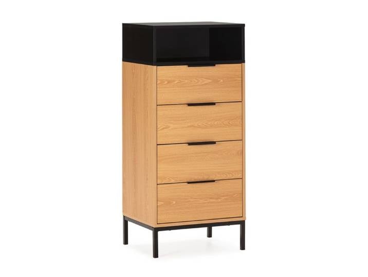 Chiffonnier Nieve 4 tiroirs couleur Chêne