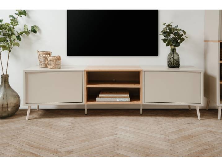 TV-Lowboard Spanplatte, beschichtet Braun/Beige 175 x 50 x 38cm