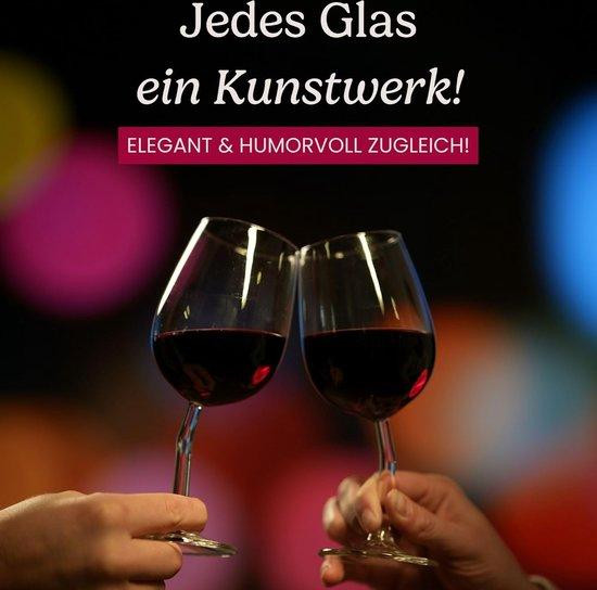Vinoletta Set van 4 handgemaakte gekrulde wijnglazen