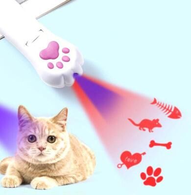 Inspired Deals Smart LED Cat Laser Toy Projector USB Rechargeable Interactive Cat Toy uv Light+red Light