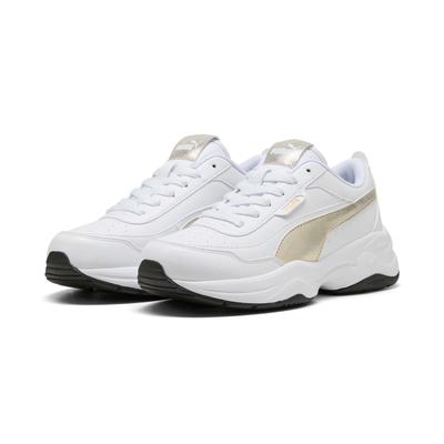 Sneaker PUMA "CILIA MODE METALLIC WHISPER", Damen, Gr. 41, weiß (puma weiß, puma gold, puma schwarz), Synthetik, Schuhe Sneaker, mit Textil-Innenfutter, mit Schnürverschluss, aus Synthetik