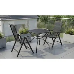 Balkonset Chania - 70 x 70 x 72cm (Tisch) / 62 x 66 x 113 cm (Sessel) - Farbe: Anthrazit