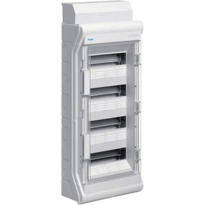 Hager Sicherungskasten vector VE412DN, IP65 für außen, 48 Module, 4-reihig, mit transparenter Tür, für Aufputz