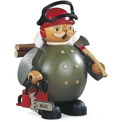 Müller Räuchermann klein Waldarbeiter mit Motorsäge 12 x 14 cm