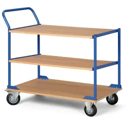 Tischwagen, 3 Holzspan-Etagen, Tragfähigkeit 100 kg