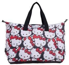 Women's Hello Kitty Duffel Bag Travel Weekender Carry-On Large All-Over Print by Sanrio in White (Size ONE SIZE)