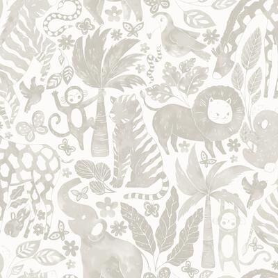 NuWallpaper Sweet Safari Taupe Peel & Stick Wallpaper