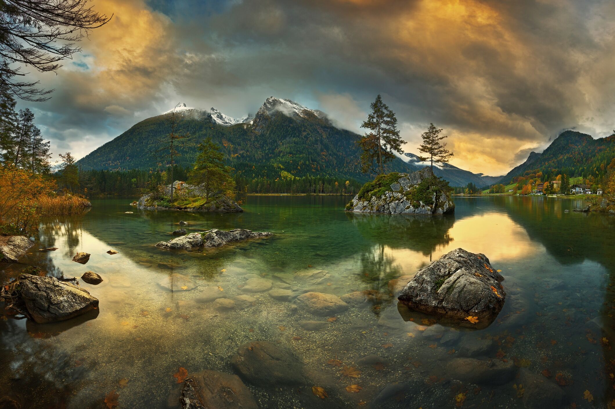 Fototapete PAPERMOON "Photo-Art KRZYSZTOF BROWKO, HINTERSEE", bunt, B:1,5m L:1,11m, Vlies, Tapeten, Fototapete bunt B/L: 1,5m x 1,11m, Bahnen: 7 Stk.