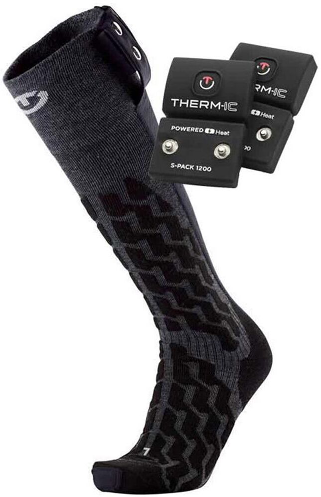 Therm-Ic  - Powersock Set Heat Fusion Uni + S-Pack 1200 Black Grey - 35-38 - Chaussettes de ski